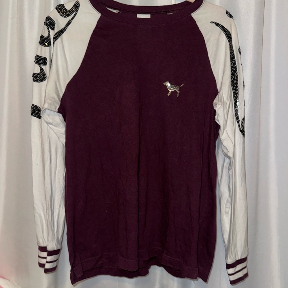 VS Pink burgundy longsleeve